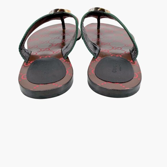 Gucci Kika Red Interlocking GG Thong Flip Flop Sandals Flat Size 39 US 9 Women's - Picture 7 of 14